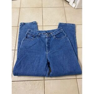 LL Bean Women Jeans Blue Denim Straight Leg Classic Fit Size 16 Medium Insulated